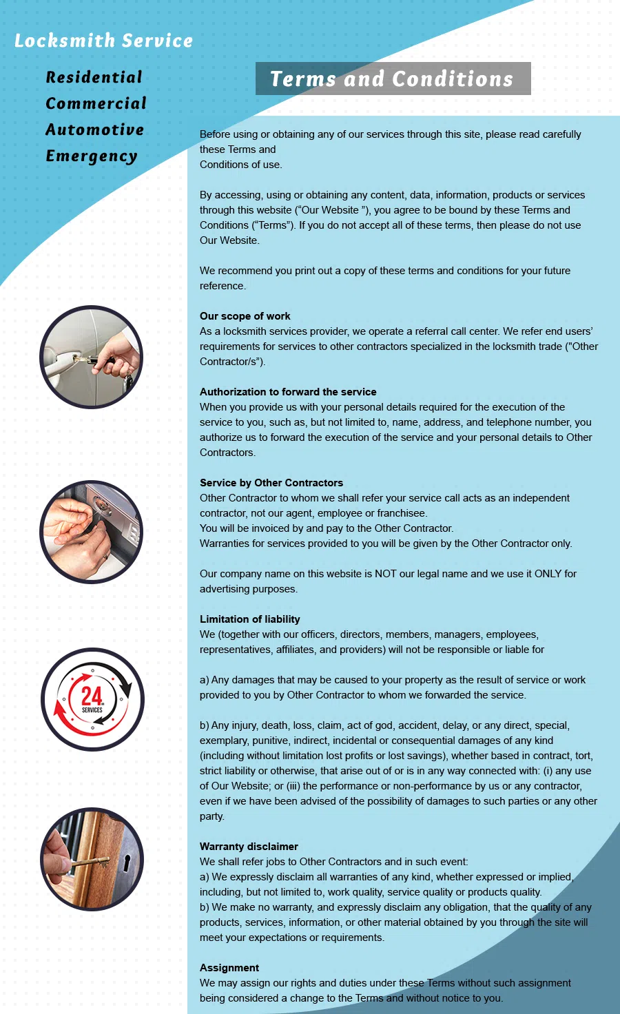 Azure Locksmith Shop Windsor Mill, MD 410-919-9415 - Terms-and-condition